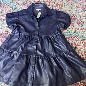 Anthropologie Deep Blue Tiered Dress